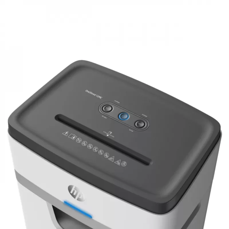 Papīra smalcinātājs HP OneShred 12MC micro-cut 2x15 mm 12 lapu 25 L 65 dB 220 mm Balts