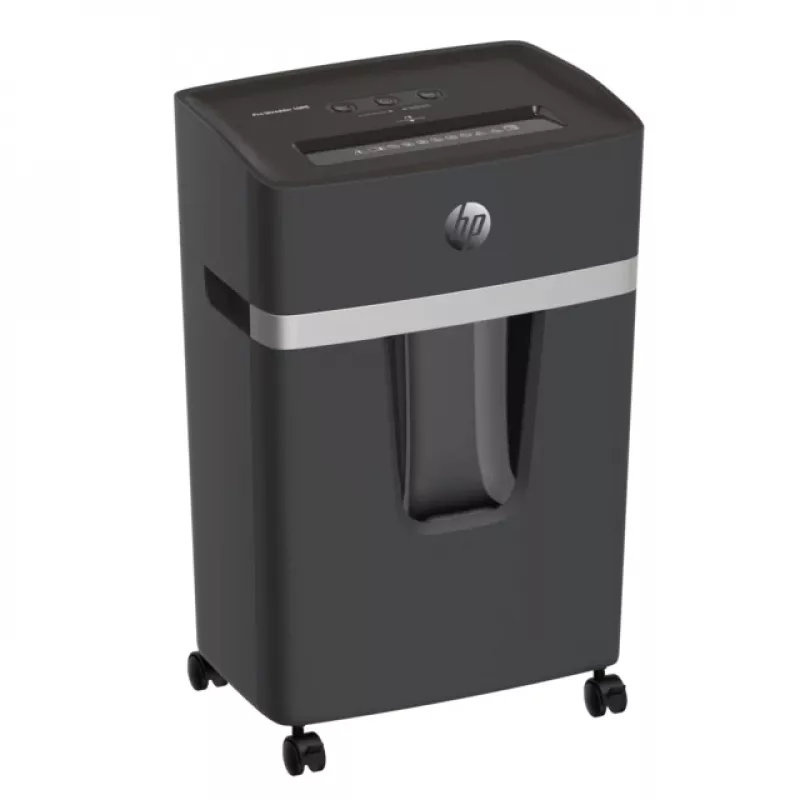 HP Pro Shredder 10MC papīra smalcinātājs, mikro griezuma smalcināšana, 55 dB, 22 cm, balts