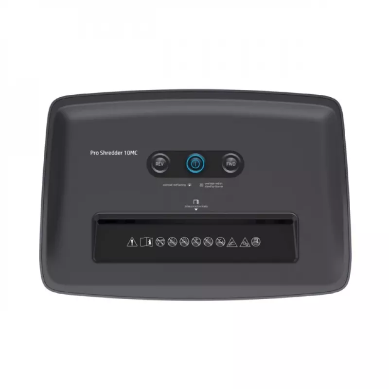 HP Pro Shredder 10MC papīra smalcinātājs, mikro griezuma smalcināšana, 55 dB, 22 cm, balts