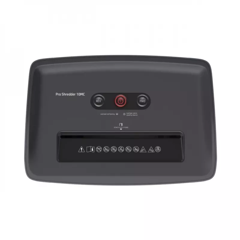 HP Pro Shredder 10MC papīra smalcinātājs, mikro griezuma smalcināšana, 55 dB, 22 cm, balts