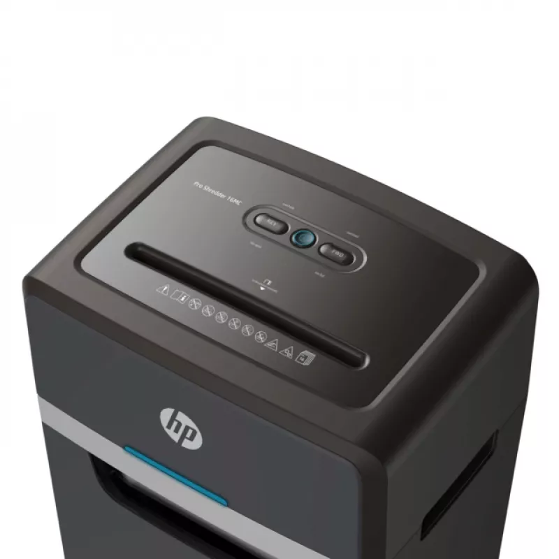 HP Pro Shredder 16MC papīra smalcinātājs Mikrogriezuma smalcināšana 55 dB 22 cm Melns