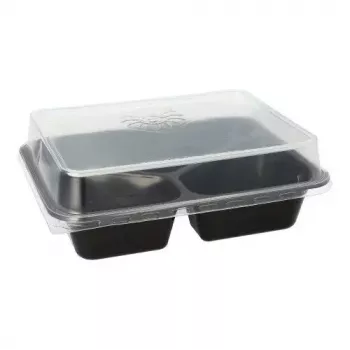 Papstar 96554 Vienreizējās pārtikas uzglabāšanas konteiners Melns PET 227x178x45mm