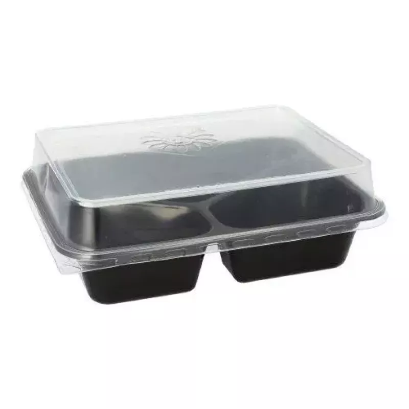 Papstar 96554 Vienreizējās pārtikas uzglabāšanas konteiners Melns PET 227x178x45mm