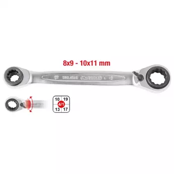 Sprūdrata uzgriežņu atslēga KS Tools 503.4546 Hroma-vanādija tērauds 16 19 mm 72 gab.