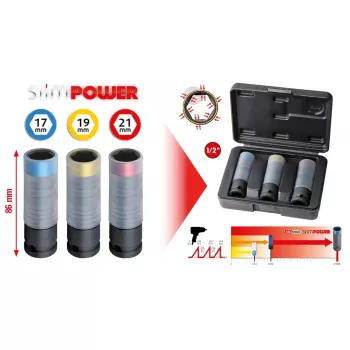 Uzgriežņu galviņu komplekts KS Tools 515.0990 1/2 collas piedziņa 3 galviņas