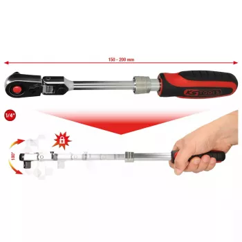 Sprūdrata uzgriežņatslēga KS Tools 914.1420, hroma-vanādija tērauds, 72 sprūdrata galviņas, sertificēta DIN/ISO