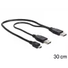 USB kabelis DeLOCK 83178 USB 2.0 0.3 m 2 x USB A Melns