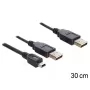 USB kabelis DeLOCK 83178 USB 2.0 0.3 m 2 x USB A Melns