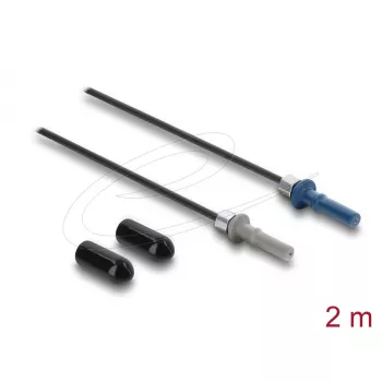 Optiskās šķiedras kabelis DELOCK 91034, daudzmodu POF, 2 m, melns/pelēks/zils