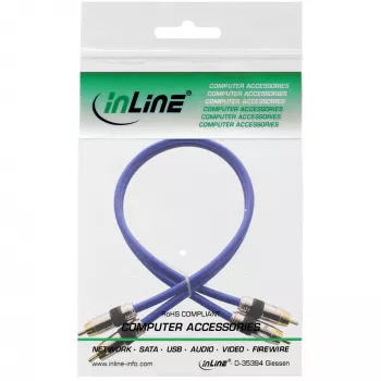 InLine Premium RCA audio kabelis 2x RCA spraudnis / spraudnis apzeltīts 1 m