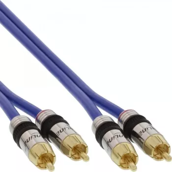 InLine Premium RCA audio kabelis 2x RCA spraudnis / spraudnis, zeltīti kontakti, 2 m