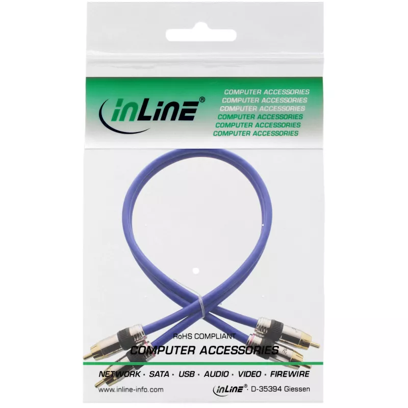 InLine Premium RCA audio kabelis 2x RCA vīrišķais / vīrišķais zeltīts 5m