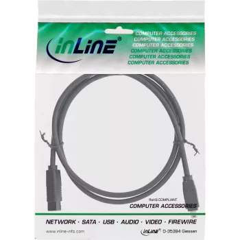 InLine FireWire 400 uz 800 1394b kabelis 4/9 kontaktu vīrišķais 1,8 m melns