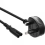 InLine strāvas kabelis, kontaktdakša vīrišķā Anglija / Euro 8 sievišķā, 1,8 m, BS 1363, C7 savienotājs, 250 V, 2,5 A