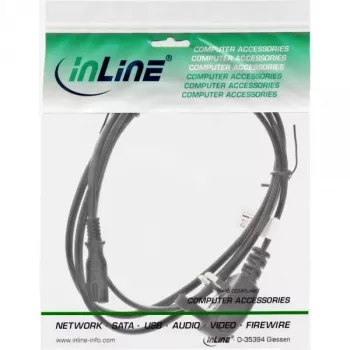 InLine strāvas kabelis, kontaktdakša vīrišķā Anglija / Euro 8 sievišķā, 1,8 m, BS 1363, C7 savienotājs, 250 V, 2,5 A