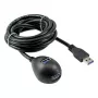 InLine USB 3.2 Gen.1 kabelis, USB Type-A tēvs/māte + barošana, ar statīvu, melns, 2 m