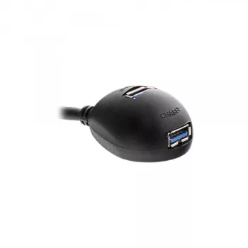 InLine USB 3.2 Gen.1 kabelis, USB Type-A tēvs/māte + barošana, ar statīvu, melns, 2 m