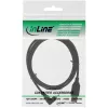 InLine USB Type A vīriešu / Mini 5 kontaktu vīriešu, uz augšu leņķveida 90°, melns, 0,5 m