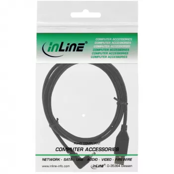 InLine USB Type A vīriešu / Mini 5 kontaktu vīriešu, uz augšu leņķveida 90°, melns, 0,5 m