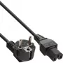 InLine strāvas kabelis, CEE7/7 leņķveida uz C15 taisnu, 3 x 1mm², melns, 3m