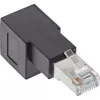 InLine ielāpu vada adapteris Cat.6A, RJ45 vīrišķais / sievišķais, leņķiski 90° uz leju