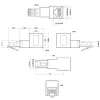 InLine ielāpu vada adapteris Cat.6A, RJ45 vīrišķais / sievišķais, leņķiski 90° uz leju