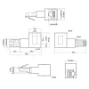 InLine plākstera kabeļa adapteris Cat.6A, RJ45 vīrišķais/sieviešu, leņķveida 90° pa kreisi