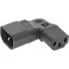 InLine Strāvas adapteris IEC 60320 C14/C13, pa kreisi/pa labi leņķveida, 3 kontaktu IEC ierīcei