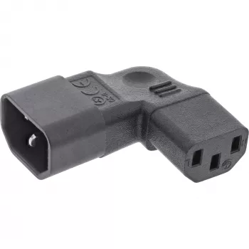 InLine Strāvas adapteris IEC 60320 C14/C13, pa kreisi/pa labi leņķveida, 3 kontaktu IEC ierīcei