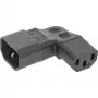 InLine Strāvas adapteris IEC 60320 C14/C13, pa kreisi/pa labi leņķveida, 3 kontaktu IEC ierīcei