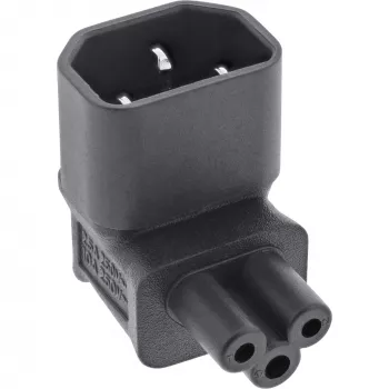 InLine strāvas adapteris IEC 60320 C14 / C5, leņķī uz augšu/uz leju, 3 kontaktu IEC ierīce