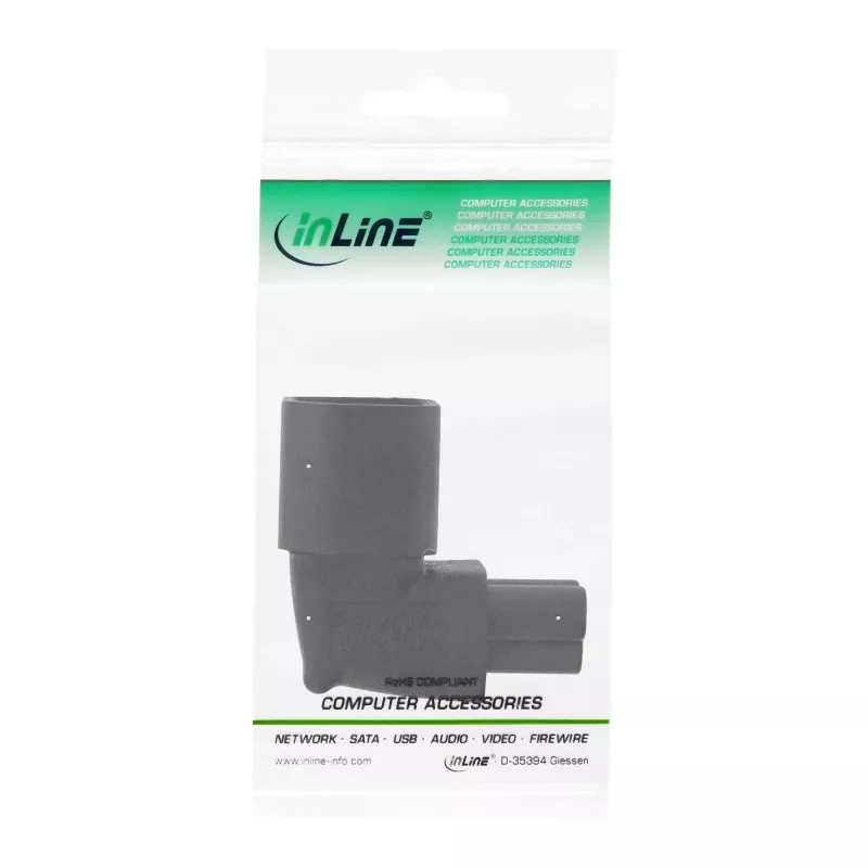 InLine strāvas adapteris IEC 60320 C14 / C5, leņķī uz augšu/uz leju, 3 kontaktu IEC ierīce