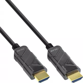InLine HDMI AOC kabelis, Ultra High Speed HDMI kabelis, 8K4K, melns, 30 m
