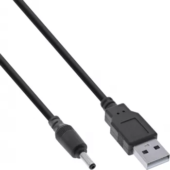 InLine USB līdzstrāvas barošanas adaptera kabelis, USB A spraudnis uz DC 3,5x1,35mm 3m