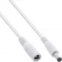 InLine DC pagarinātājs, DC vīr./sievišķais 5,5x2,1mm, AWG 18, balts 3m