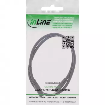 InLine līdzstrāvas pagarinātājs, līdzstrāvas vīrišķais/sievišķais 3.5x1.35mm, AWG 18, melns 2m