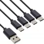 InLine USB 4in1 Y-lādēšanas kabelis, 1x USB-A vīr. uz 4x USB-C vīr., melns 2m