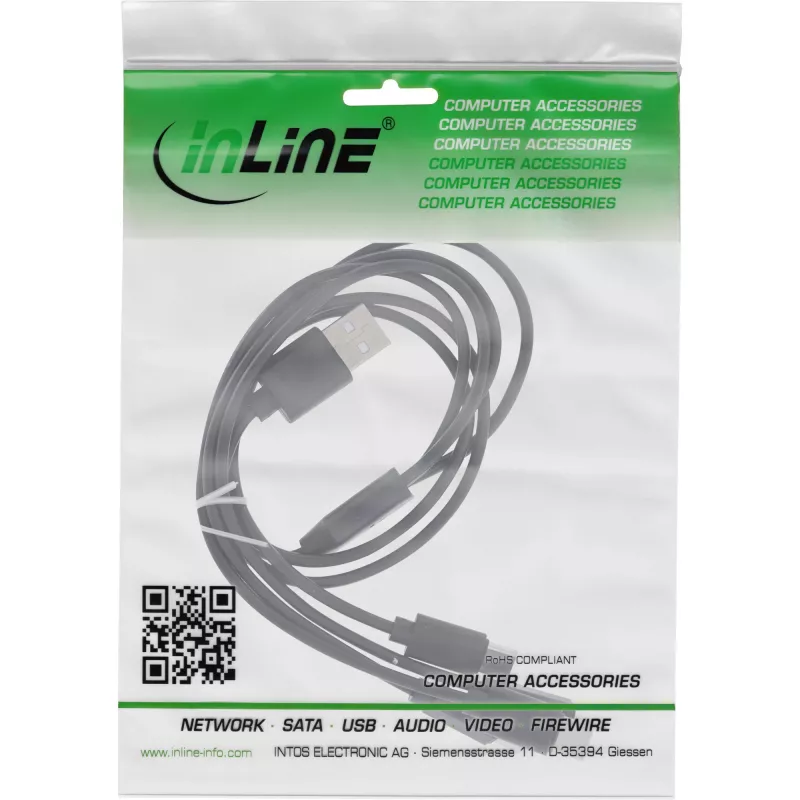 InLine USB 4in1 Y-lādēšanas kabelis, 1x USB-A vīr. uz 4x USB-C vīr., melns 2m