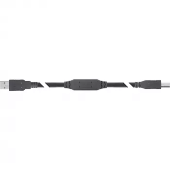 InLine USB 2.0 aktīvais kabelis, USB-A spraudnis uz USB-B spraudni, 15m, 15 m, USB A, USB B, USB 2.0, 0,48 Gbit/s, melns
