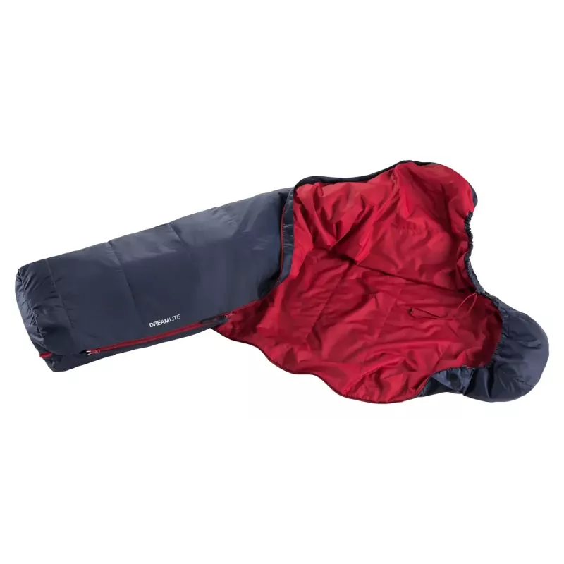 Guļammaiss DEUTER Dreamlite L — pieaugušo pārgājienu modelis, Ripstop zils, 2200×790×490 mm