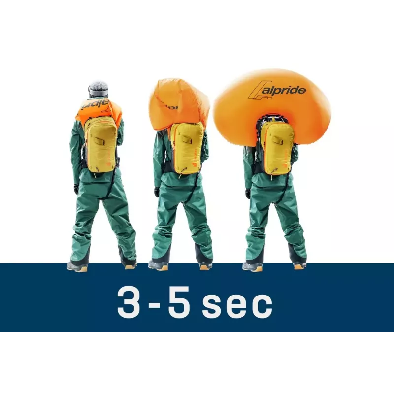 Lavīnas mugursoma DEUTER Alproof Lite 22 – 22 L, kurkuma/melna, viegla, izturīga