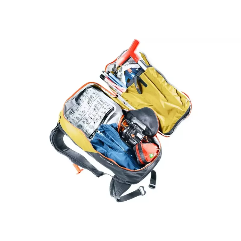 Lavīnas mugursoma DEUTER Alproof Lite 22 – 22 L, kurkuma/melna, viegla, izturīga