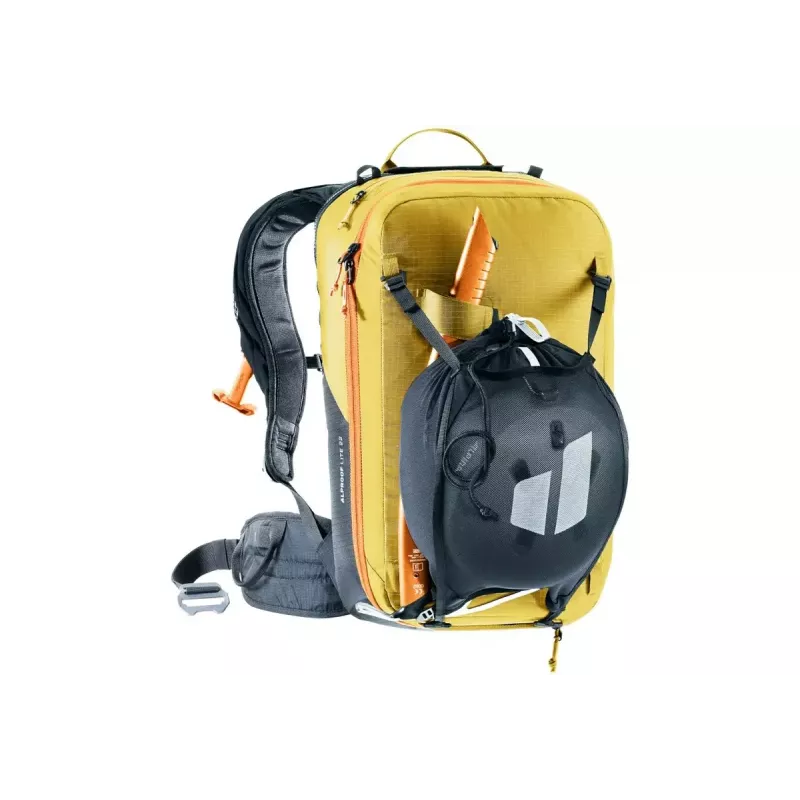 Lavīnas mugursoma DEUTER Alproof Lite 22 – 22 L, kurkuma/melna, viegla, izturīga