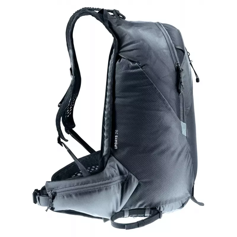 Sporta mugursoma DEUTER Updays 26 — 26 L, melna, poliamīds, 51×31×23 cm, bez PFAS