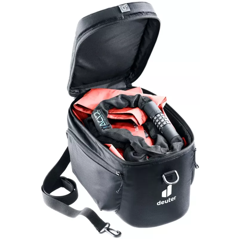 Velosipēda bagāžas somiņa DEUTER Rack Bag 10 — aizmugurējā stiprinājuma, 10 L, audums, 180×310×220 mm, melna