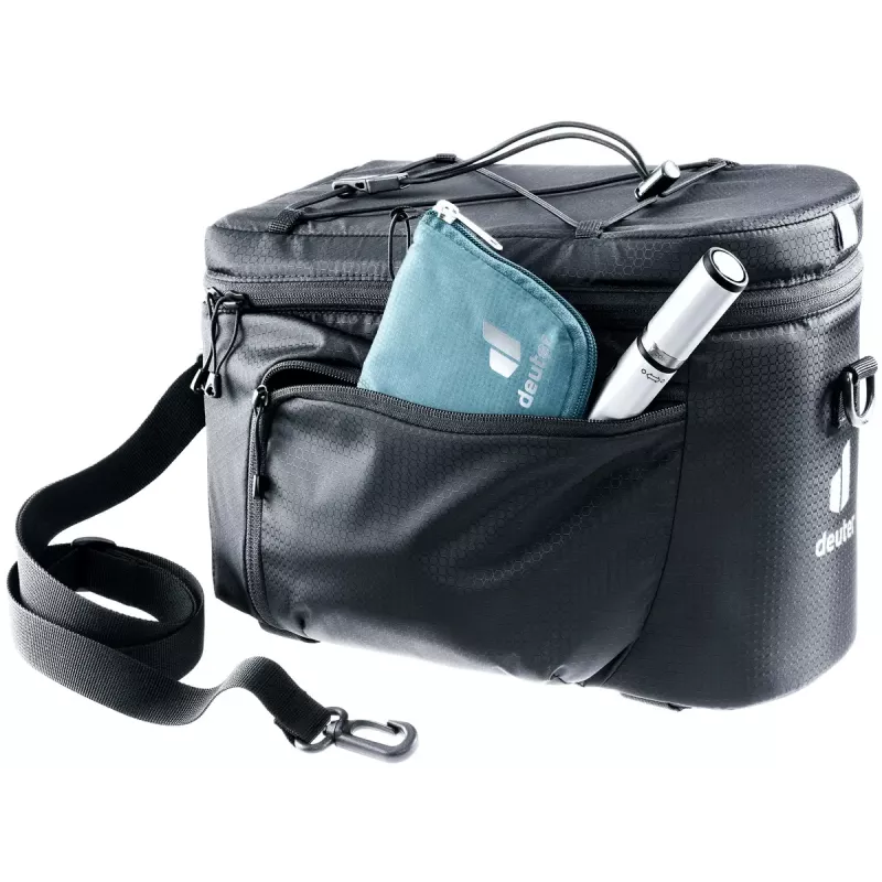 Velosipēda bagāžas somiņa DEUTER Rack Bag 10 — aizmugurējā stiprinājuma, 10 L, audums, 180×310×220 mm, melna