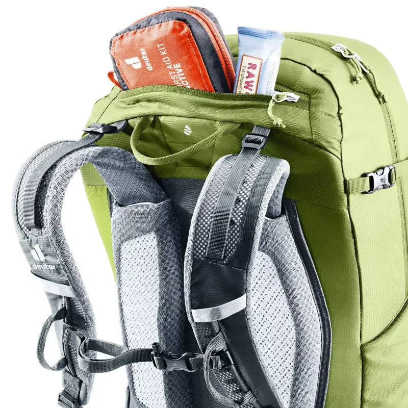 Pārgājienu mugursoma DEUTER Trail Pro 33 — 33 L, poliamīds, lietus pārvalks, ventilācija, gurnu josta