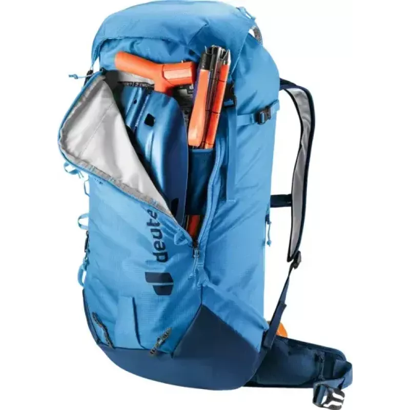 Mugursoma DEUTER Freescape Lite 26 L — bezrāmja slēpošanas tūres soma, 26 L, 1,18 kg, augšējā ielāde, zila