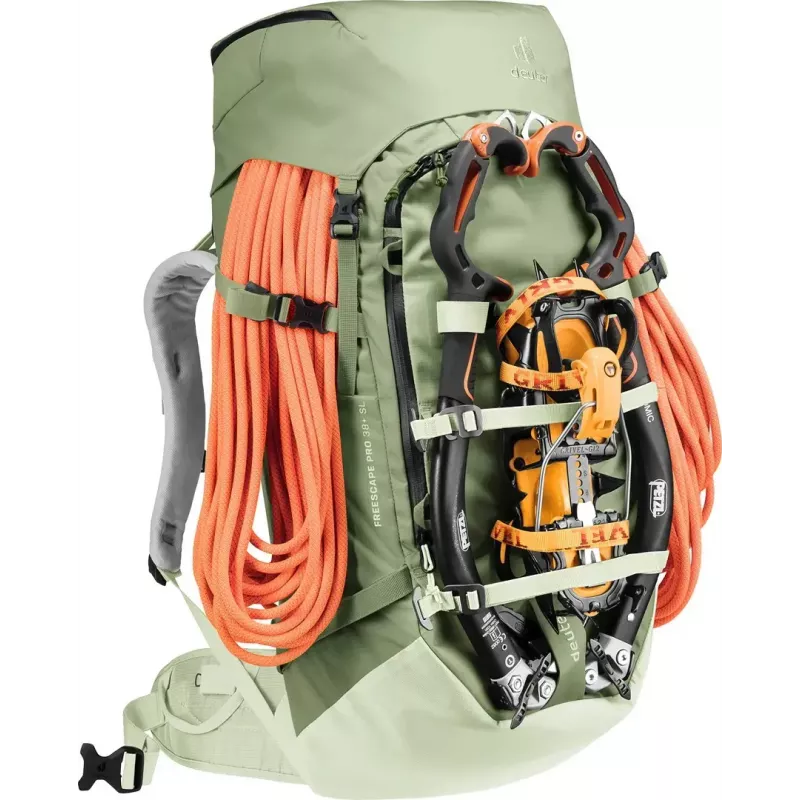 Mugursoma DEUTER Freescape Pro 38+ SL — 38+ l sieviešu piegriezums, grove-mineral krāsa, poliamīda ripstop