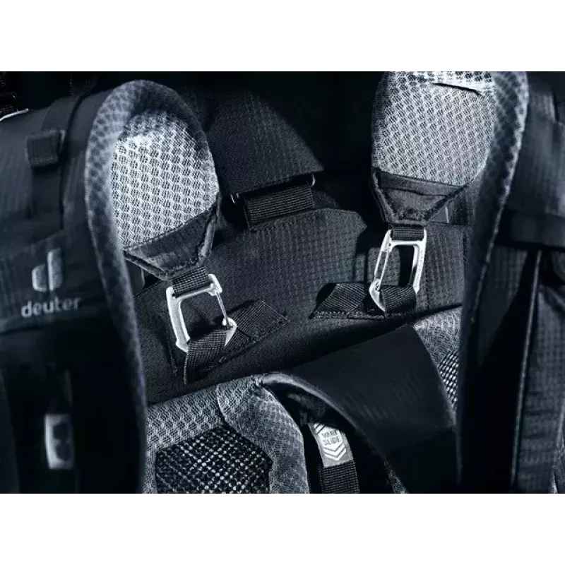 Mugursoma DEUTER Aircontact Pro 75+10 — 75+10 L ietilpība, melna, izturīga ūdensizturīga